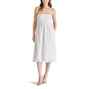 green emerald velvet dress Steve Madden Harmony Eyelet Embroidered Midi Dress